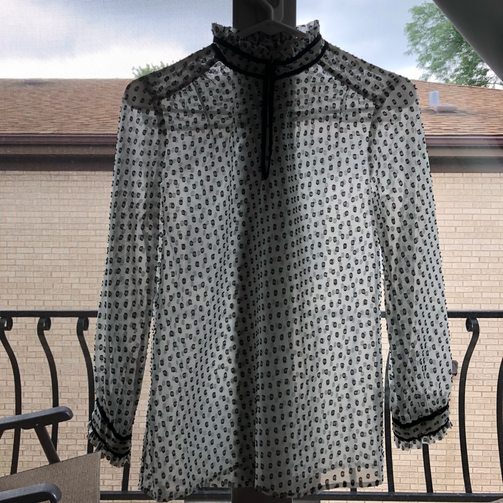 J. Crew high neck sheer top